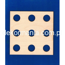 Kwadrat 16x16cm  z 9 otworami , sorter, organizer,podkładka itp., deseczka, tabliczka / SKLEJKA #3mm